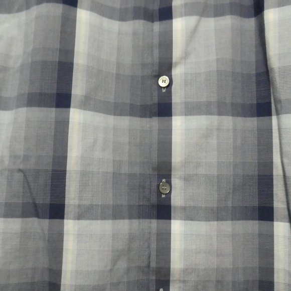 CALVIN KLEIN | Non-Iron | Body Fit | large 16-16.5 | Blue Plaid Button-up Shirt - Picture 9 of 16